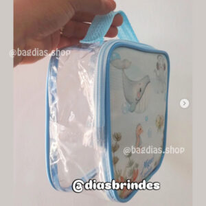 Necessaire Quadrada Cristal 15x15cm