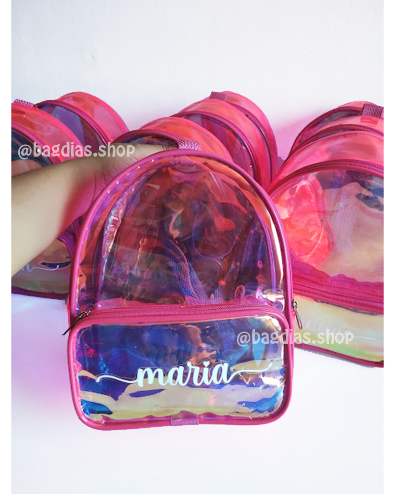 Mochila Holográfica Cristal Colorido 20x25cm