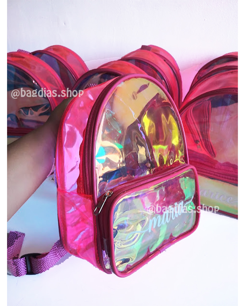 Mochila Holográfica Cristal Colorido 20x25cm - Imagem 2